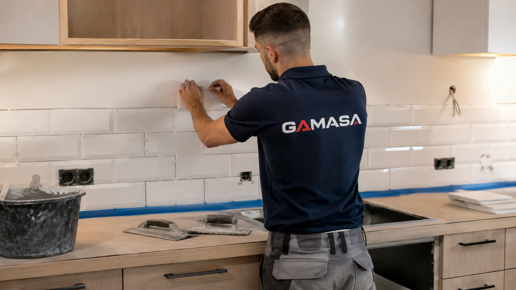 Alicatado de cocina realizado por un profesional de GAMASA